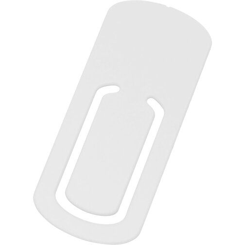 Zettelklammer , weiß, PS, 8,00cm x 0,20cm x 3,50cm (Länge x Höhe x Breite), Bild 1