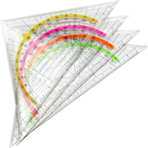 Geo-Dreieck , glasklar, neonorange, PS, 16,00cm x 0,20cm x 8,00cm (Länge x Höhe x Breite), Bild 2