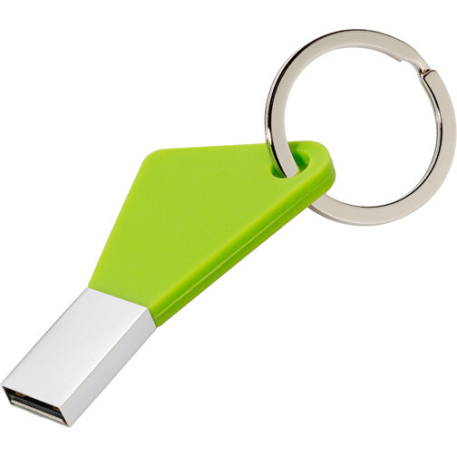 USB-Stick Silicon I 1GB , Promo Effects MB , grün MB , 1 GB , Metall, Silikon MB , 3 - 10 MB/s MB , 5,83cm x 0,45cm x 2,95cm (Länge x Höhe x Breite), Bild 1