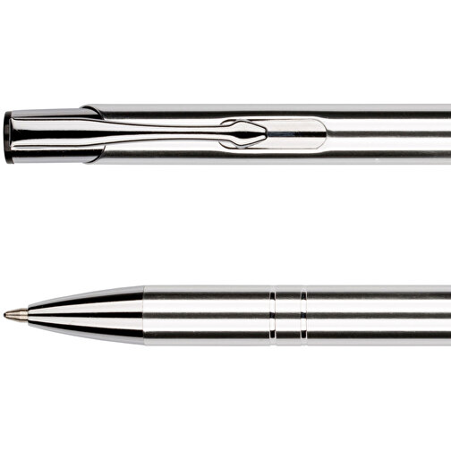 Kugelschreiber New York Glänzend , Promo Effects, silber glänzend, Metall, 13,50cm x 0,80cm (Länge x Breite), Bild 5