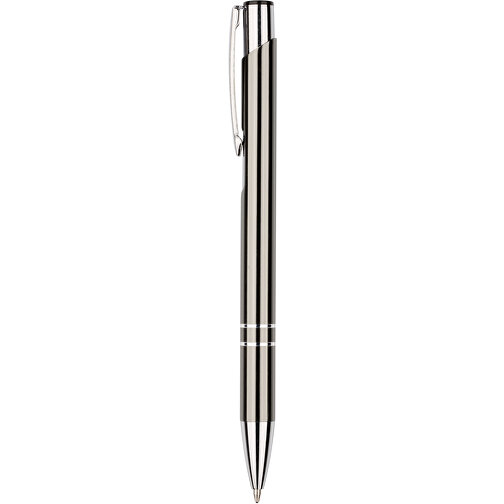 Kugelschreiber New York Glänzend , Promo Effects, grau, Metall, 13,50cm x 0,80cm (Länge x Breite), Bild 2
