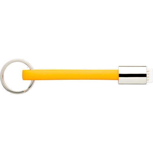 Schlüsselanhänger Micro-USB Kabel Lang , Promo Effects, orange, Kunststoff, 13,50cm (Länge), Bild 2