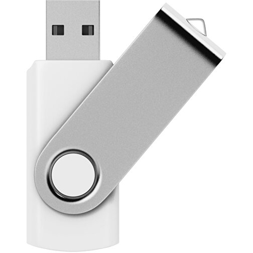 USB-Stick SWING 2.0 32 GB , Promo Effects MB , weiß MB , 32 GB , Kunststoff, Metall MB , 3 - 10 MB/s MB , 5,80cm x 1,09cm x 1,90cm (Länge x Höhe x Breite), Bild 1