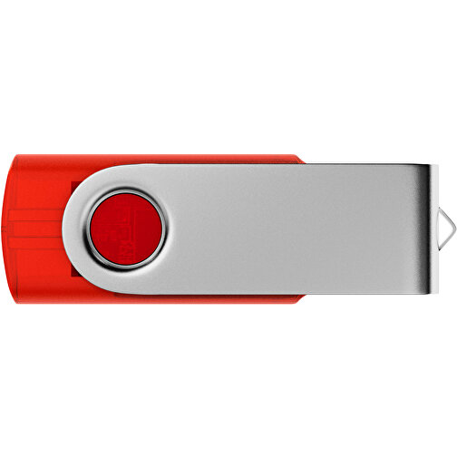 USB-Stick SWING 2.0 32 GB , Promo Effects MB , rot transparent MB , 32 GB , Kunststoff, Metall MB , 3 - 10 MB/s MB , 5,80cm x 1,09cm x 1,90cm (Länge x Höhe x Breite), Bild 2