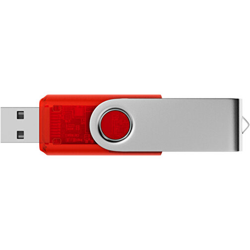 USB-Stick SWING 2.0 32 GB , Promo Effects MB , rot transparent MB , 32 GB , Kunststoff, Metall MB , 3 - 10 MB/s MB , 5,80cm x 1,09cm x 1,90cm (Länge x Höhe x Breite), Bild 3