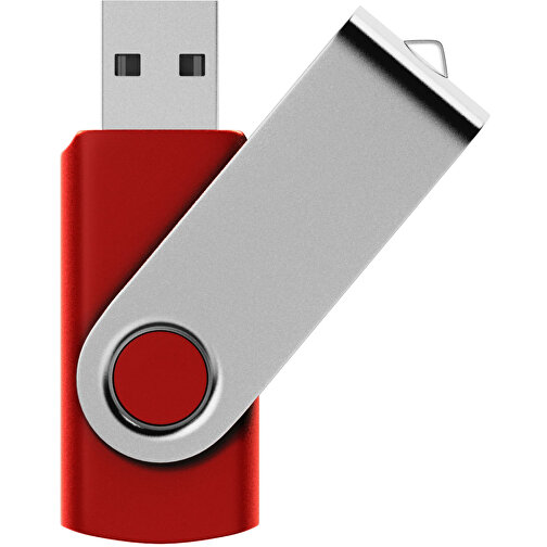 USB-Stick SWING 2.0 32 GB , Promo Effects MB , rot metallic MB , 32 GB , Kunststoff, Metall MB , 3 - 10 MB/s MB , 5,80cm x 1,09cm x 1,90cm (Länge x Höhe x Breite), Bild 1
