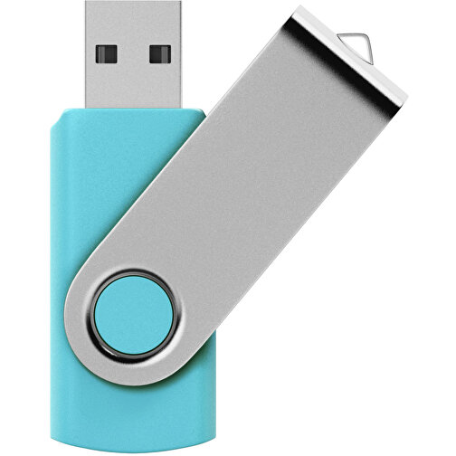 USB-Stick SWING 3.0 8 GB , Promo Effects MB , hellblau MB , 8 GB , Kunststoff, Metall MB , 10 - 45 MB/s MB , 5,70cm x 1,09cm x 1,90cm (Länge x Höhe x Breite), Bild 1