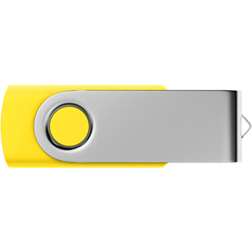 USB-Stick SWING 2.0 1 GB , Promo Effects MB , gelb gummiert MB , 1 GB , Kunststoff, Metall MB , 3 - 10 MB/s MB , 5,80cm x 1,09cm x 1,90cm (Länge x Höhe x Breite), Bild 2