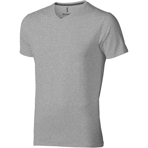 Kawartha T-Shirt Für Herren Mit V-Ausschnitt , Green Concept, grau meliert, Single jersey Strick 85% Bio Baumwolle, 10% Viskose, 5% Elastan, 200 g/m2, S, , Bild 4