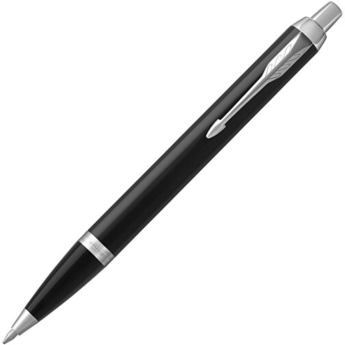 Parker IM Kugelschreiber , Parker, schwarz / chrom, Messing, 13,60cm (Höhe), Bild 2
