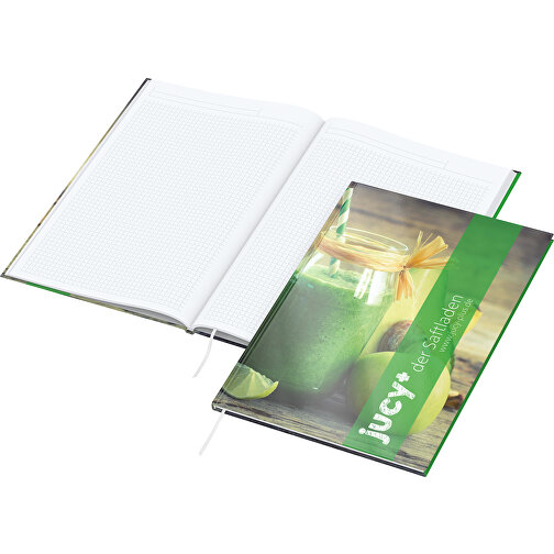 Notizbuch Memo-Book Bestseller A4, Gloss-individuell , gloss-individuell, Hochweißes Schreibpapier 90 g/m², 29,70cm x 21,00cm (Länge x Breite), Bild 1