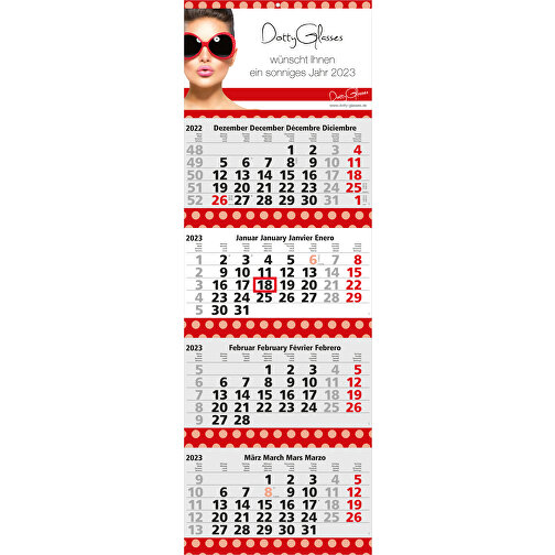 4-Monats-Kalender Quadro 4 Post Bestseller , hellgrau, rot, Papier, 98,50cm x 33,50cm (Länge x Breite), Bild 1