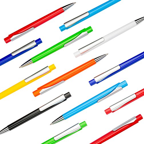 Kugelschreiber Liverpool Bunt , Promo Effects, weiß, Kunststoff, 14,10cm x 1,00cm x 1,20cm (Länge x Höhe x Breite), Bild 4