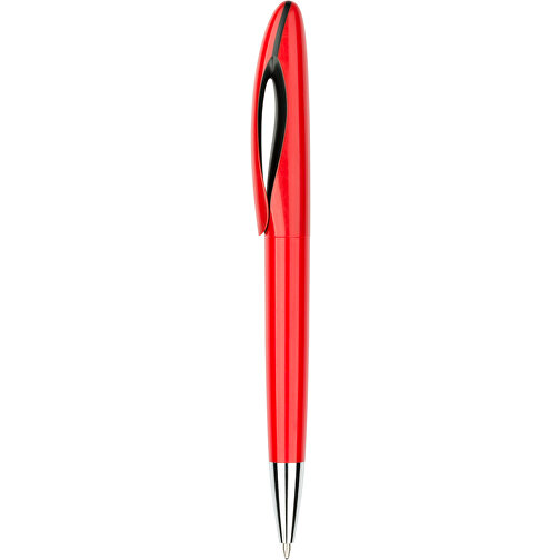 Kugelschreiber Tokio Bunt Schwarz , Promo Effects, rot, Kunststoff, 14,50cm x 1,50cm (Länge x Breite), Bild 1