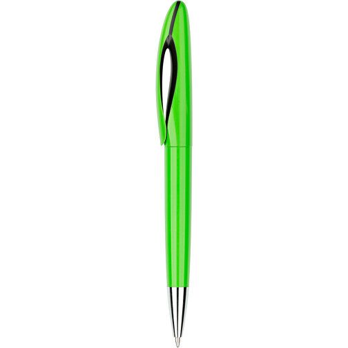 Kugelschreiber Tokio Bunt Schwarz , Promo Effects, grün, Kunststoff, 14,50cm x 1,50cm (Länge x Breite), Bild 1