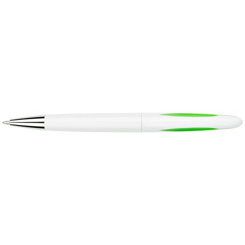 Kugelschreiber Tokio Weiß , Promo Effects, weiß/grün, Kunststoff, 14,50cm x 1,50cm (Länge x Breite), Bild 3