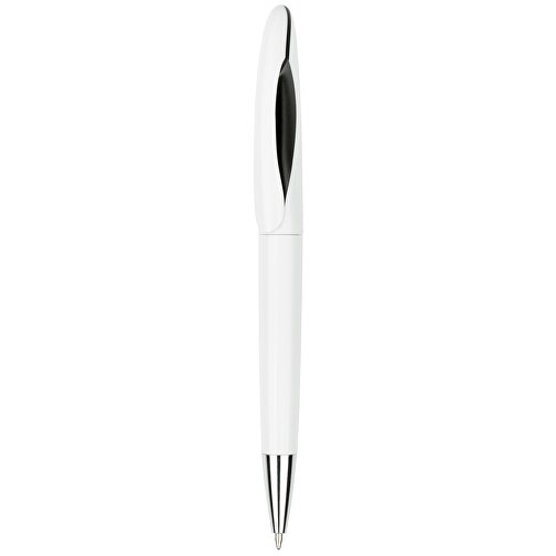Kugelschreiber Tokio Weiss , Promo Effects, weiss/schwarz, Kunststoff, 14,50cm x 1,50cm (Länge x Breite), Bild 2