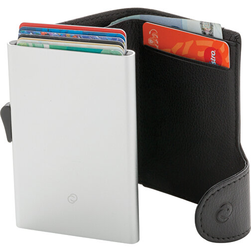 C-Secure RFID Kartenhalter Und Geldbörse, Schwarz , schwarz, PU, 9,50cm x 1,60cm (Länge x Höhe), Bild 6