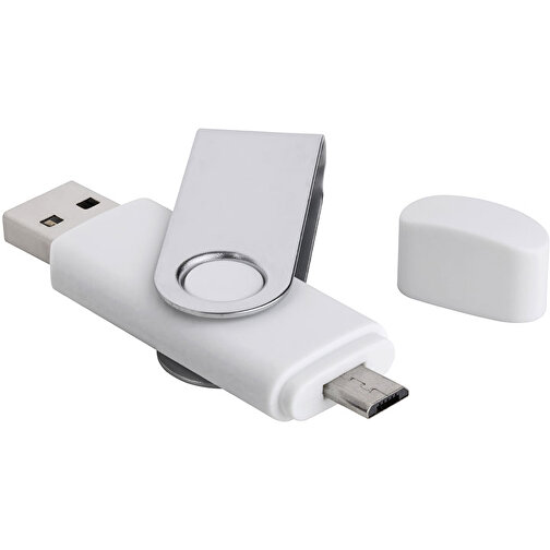 USB-Stick Smart Swing 8 GB , Promo Effects MB , weiss MB , 8 GB , Kunststoff, Metal MB , 3 - 10 MB/s MB , 7,00cm x 1,00cm x 1,90cm (Länge x Höhe x Breite), Bild 2