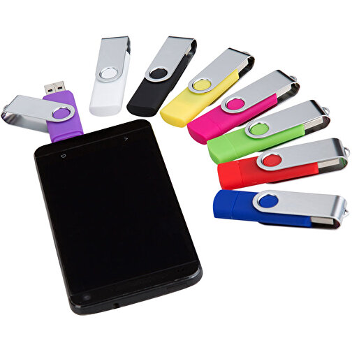 USB-Stick Smart Swing 8 GB , Promo Effects MB , magenta MB , 8 GB , Kunststoff, Metal MB , 3 - 10 MB/s MB , 7,00cm x 1,00cm x 1,90cm (Länge x Höhe x Breite), Bild 3