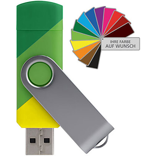 USB-Stick Smart Swing 8 GB , Promo Effects MB , frei wählbar MB , 8 GB , Kunststoff, Metal MB , 3 - 10 MB/s MB , 7,00cm x 1,00cm x 1,90cm (Länge x Höhe x Breite), Bild 1