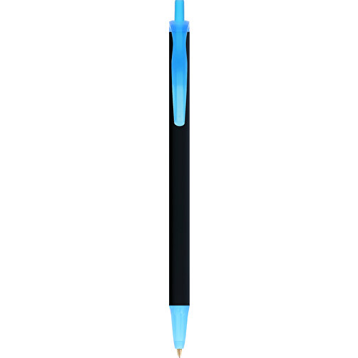 BIC® Clic Stic Softfeel® Kugelschreiber , BiC, schwarz/gefr. blau, Kunststoff, 14,00cm x 1,20cm (Länge x Breite), Bild 1
