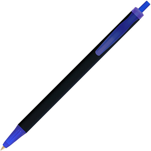 BIC® Clic Stic Softfeel® Kugelschreiber , BiC, schwarz/gefr. dunkelblau, Kunststoff, 14,00cm x 1,20cm (Länge x Breite), Bild 2