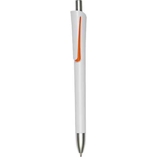 Kugelschreiber OREGON , orange, weiss, Kunststoff, 14,20cm (Länge), Bild 1