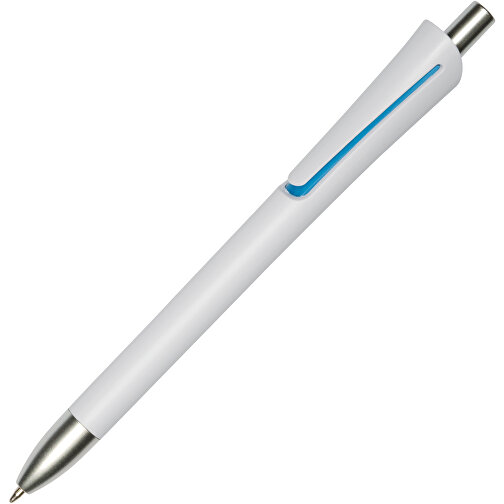 Kugelschreiber OREGON , hellblau, weiß, Kunststoff, 14,20cm (Länge), Bild 2