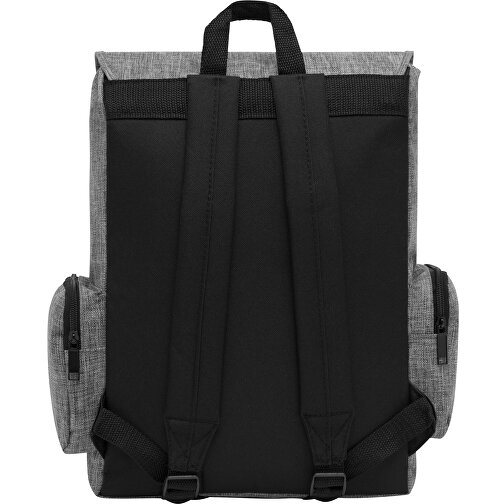 Rucksack DONEGAL S , grau, schwarz, 600D Polyester, 28,00cm x 41,00cm x 12,00cm (Länge x Höhe x Breite), Bild 3