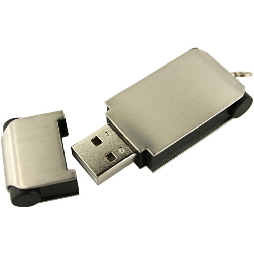 USB-Stick BRUSH 2GB , Promo Effects MB , silber / schwarz MB , 2 GB , Kunststoff/Metall MB , 3 - 10 MB/s MB , 5,40cm x 2,10cm (Länge x Breite), Bild 2