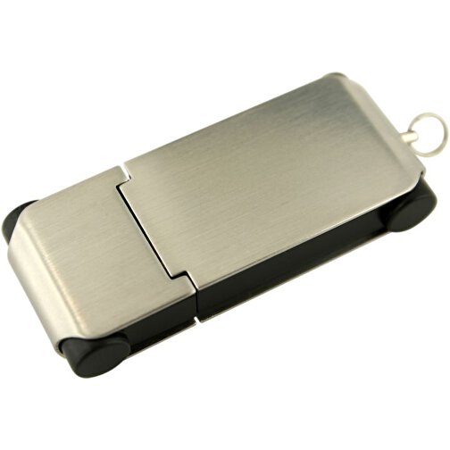 USB-Stick BRUSH 8GB , Promo Effects MB , silber / schwarz MB , 8 GB , Kunststoff/Metall MB , 3 - 10 MB/s MB , 5,40cm x 2,10cm (Länge x Breite), Bild 1