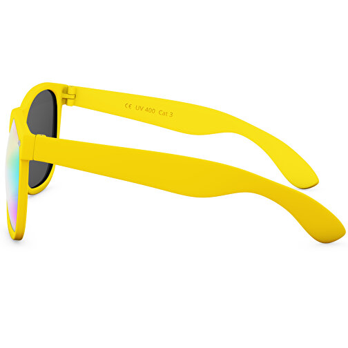 SunShine Mirror Soft-Touch - UV 400 , Promo Effects, verspiegelt gelb Soft-Touch, Rahmen aus Polycarbonat und Glass aus AC, 14,50cm x 4,80cm x 15,00cm (Länge x Höhe x Breite), Bild 3