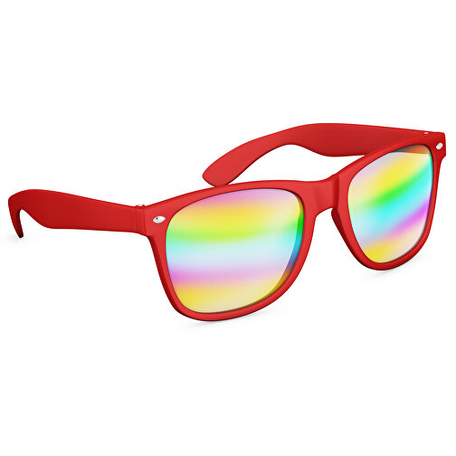 SunShine Mirror Soft-Touch - UV 400 , Promo Effects, verspiegelt red Soft-Touch, Rahmen aus Polycarbonat und Glass aus AC, 14,50cm x 4,80cm x 15,00cm (Länge x Höhe x Breite), Bild 2