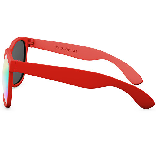 SunShine Mirror Soft-Touch - UV 400 , Promo Effects, verspiegelt red Soft-Touch, Rahmen aus Polycarbonat und Glass aus AC, 14,50cm x 4,80cm x 15,00cm (Länge x Höhe x Breite), Bild 3