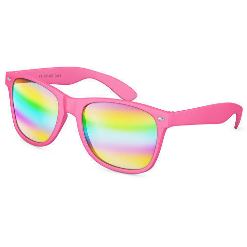 SunShine Mirror Soft-Touch - UV 400 , Promo Effects, verspiegelt pink Soft-Touch, Rahmen aus Polycarbonat und Glass aus AC, 14,50cm x 4,80cm x 15,00cm (Länge x Höhe x Breite), Bild 1