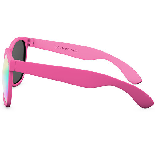 SunShine Mirror Soft-Touch - UV 400 , Promo Effects, verspiegelt pink Soft-Touch, Rahmen aus Polycarbonat und Glass aus AC, 14,50cm x 4,80cm x 15,00cm (Länge x Höhe x Breite), Bild 3