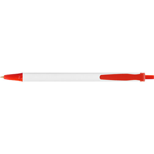 BIC® Clic Stic Kugelschreiber , BiC, weiss/rot, Kunststoff, 14,00cm x 1,20cm (Länge x Breite), Bild 3