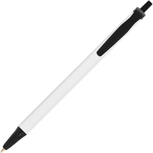 BIC® Clic Stic Kugelschreiber , BiC, weiß/schwarz, Kunststoff, 14,00cm x 1,20cm (Länge x Breite), Bild 2