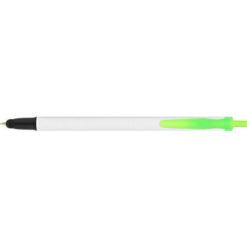 BIC® Clic Stic Stylus Kugelschreiber , BiC, weiss/gefr. grün/schwarz, Kunststoff, 14,00cm x 1,20cm (Länge x Breite), Bild 3