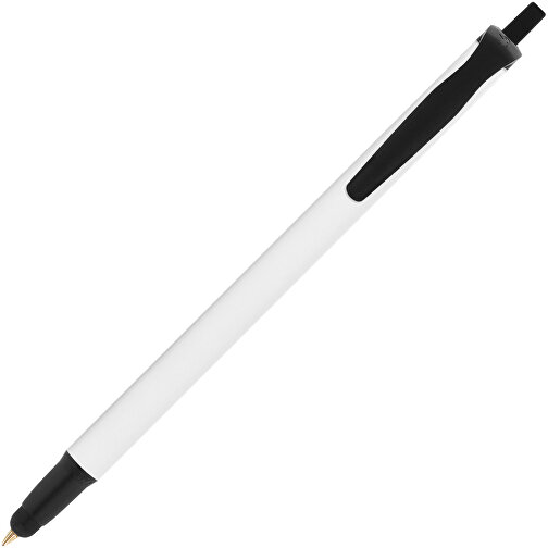 BIC® Clic Stic Stylus Kugelschreiber , BiC, weiß/schwarz, Kunststoff, 14,00cm x 1,20cm (Länge x Breite), Bild 2