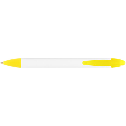 BIC® Wide Body™ Kugelschreiber , BiC, weiß/gefr. gelb, Kunststoff, 14,20cm x 1,50cm (Länge x Breite), Bild 3