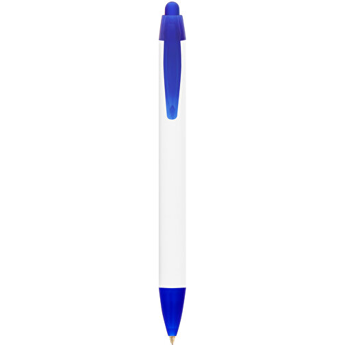 BIC® Wide Body™ Kugelschreiber , BiC, weiß/gefr. dunkelblau, Kunststoff, 14,20cm x 1,50cm (Länge x Breite), Bild 1