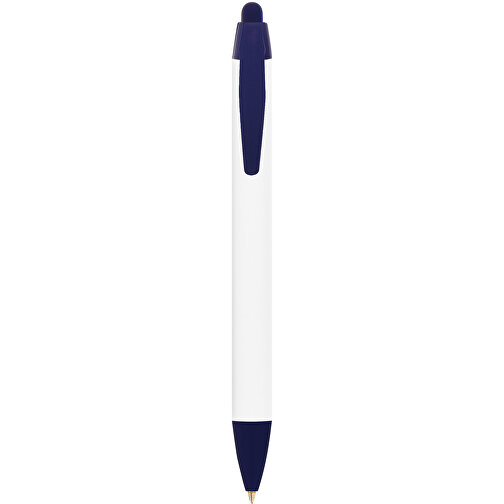 BIC® Wide Body™ Kugelschreiber , BiC, weiss/marineblau, Kunststoff, 14,20cm x 1,50cm (Länge x Breite), Bild 1
