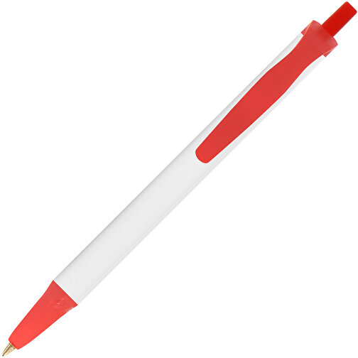 BIC® Clic Stic Mini Digital Kugelschreiber , BiC, weiss/gefr. rot, Kunststoff, 11,20cm x 1,20cm (Länge x Breite), Bild 2