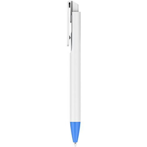 Kugelschreiber – Fanny Weiß , Promo Effects, blau, Kunststoff, 14,20cm x 1,20cm (Länge x Breite), Bild 2