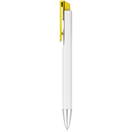 Kugelschreiber – Fanny Silber , Promo Effects, gelb, Kunststoff, 14,20cm x 1,20cm (Länge x Breite), Bild 2