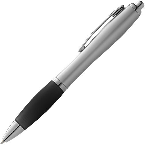 Nash Kugelschreiber Silbern Mit Farbigem Griff , silber / schwarz, ABS Kunststoff, 14,00cm (Länge), Bild 3