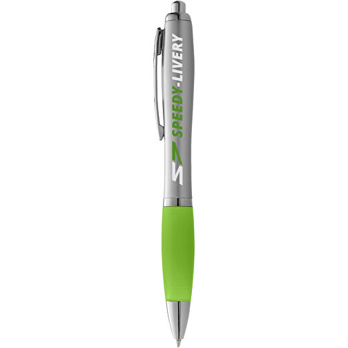 Nash Kugelschreiber Silbern Mit Farbigem Griff , silber / lindgrün, ABS Kunststoff, 14,00cm (Länge), Bild 5