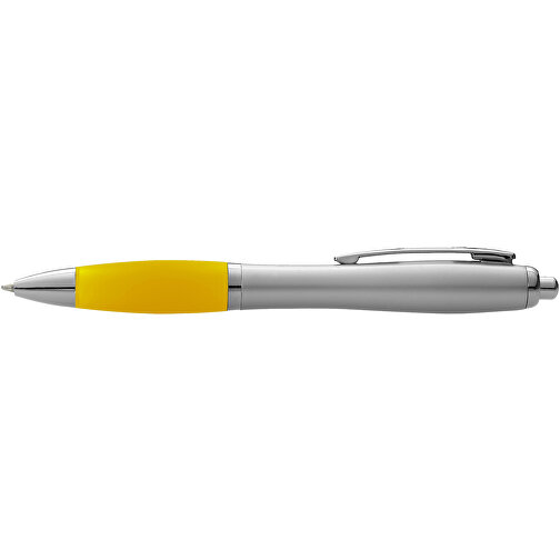 Nash Kugelschreiber Silbern Mit Farbigem Griff , silber / gelb, ABS Kunststoff, 14,00cm (Länge), Bild 4